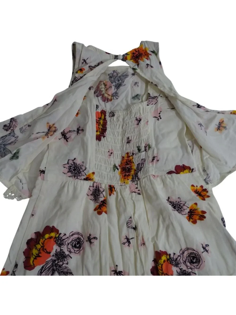 Justice Floral Shorts Romper With Lace Trim Sleeveless Girls Size 7